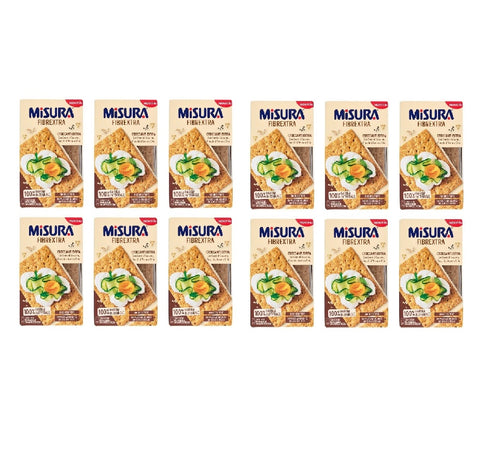 12x Misura Fibrextra cracker integrali con semi di sesamo, fiocchi d'avena e chia Craquelins complets aux graines de sésame, flocons d'avoine et chia 160 g
