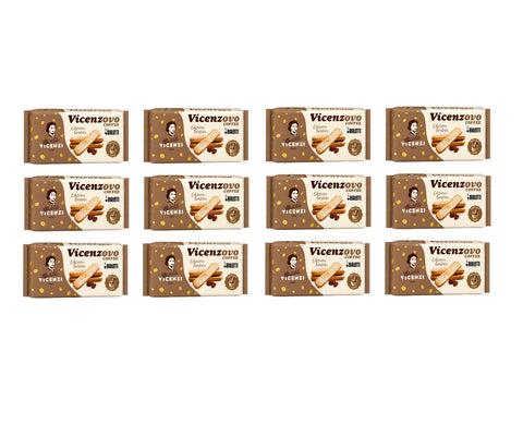 12x Vicenzi Vicenzovo Savoiardi al Caffè Bialetti biscuits à la cuillère aromatisés au café 200g