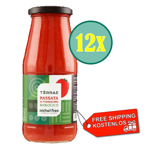 12x Terrae Passata di Pomodoro Purée de Tomates BIO "NICHEL FREE" 420gr