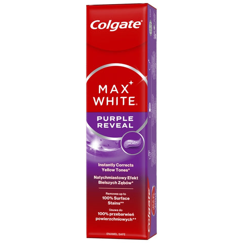 12x Colgate Max White Purple Reveal Dentifrice blanchissant à la menthe 75 ml