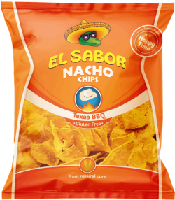 El Sabor Texas BBQ Nachos 18 sachets de 100 g de chips saveur barbecue
