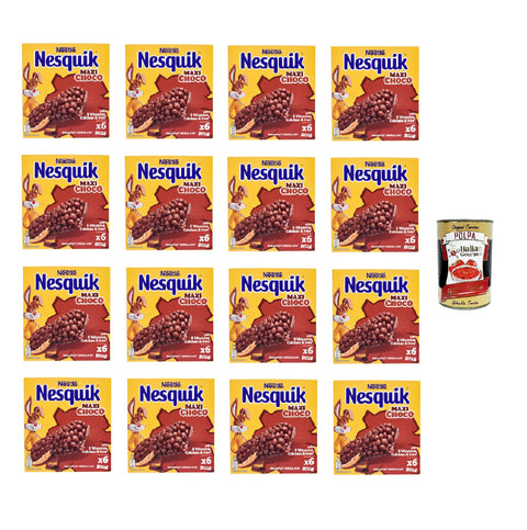 16x Nesquik Maxi Choco Barre de chocolat Snack au chocolat 150 g + Italian Gourmet polpa 400gr