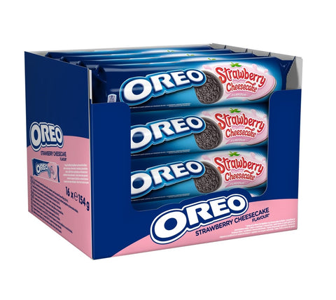 16x Oreo Strawberry Cheesecake Limited Edition, Biscuits Oreo à la fraise, 154 g