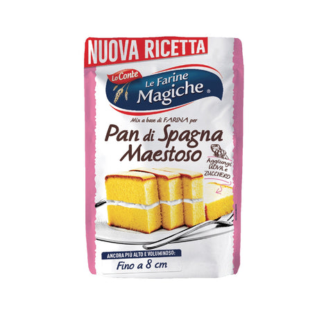 6x Lo Conte Le Farine Magiche Pan Di Spagna Maestoso Farine Pour Gâteau Génoise 300 G De Farine De Blé Tendre Type 1 + Italian Gourmet polpa 400gr