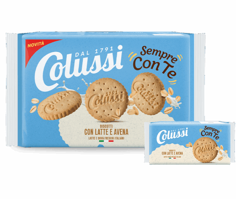 3x Colussi Frollino con latte e fiocchi d’avena Biscuit au lait et aux flocons d'avoine 288gr