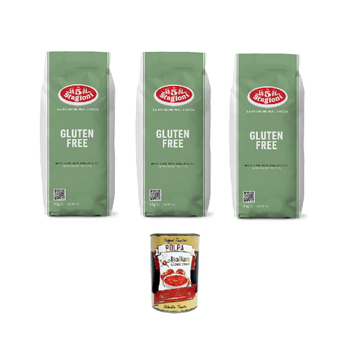 Mulino 5 Stagioni Farina Lot De 3 Farines Sans Gluten 1 Kg + Polpa Italien Gourmet 400 G