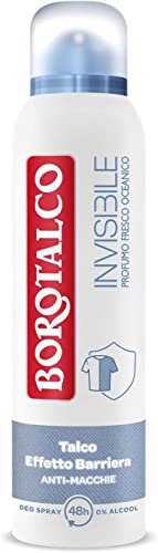Borotalco Blue Lot De 12 Déodorants En Spray Invisible, Formule Sans Alcool Avec Talc Effet Barrière, Ne Transmet Pas Aloni 48h, Parfum Océanique Frais 150 Ml + Italian Gourmet Polpa 400 G