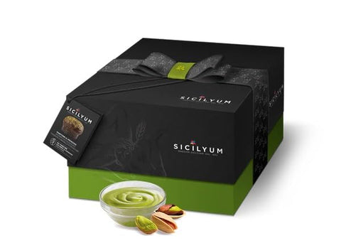 3x Sicilyum Panettone al Pistacchio avec Pistaziencreme – Avec Zartbitter-Schokolade – Langsame Gärung avec Sauerteig 1Kg