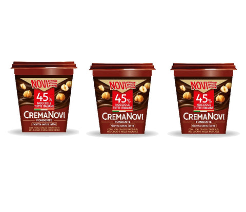 3x Novi Crema Fondente Pâte à tartiner au chocolat noir et 45 % de noisettes 100 % italiennes (200 g)