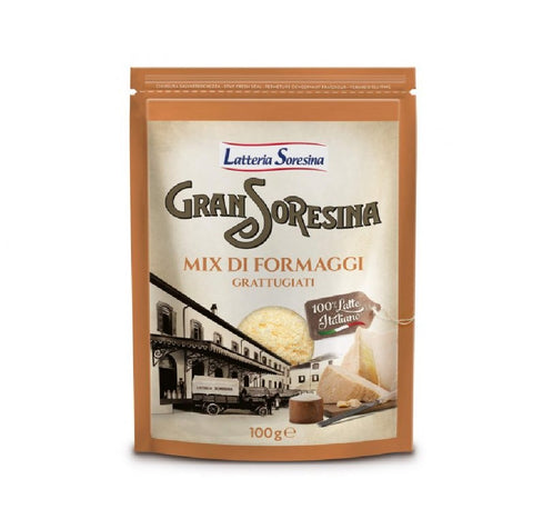 Gran Soresina Mix di formaggi grattugiati mélange de fromages râpés 100gr
