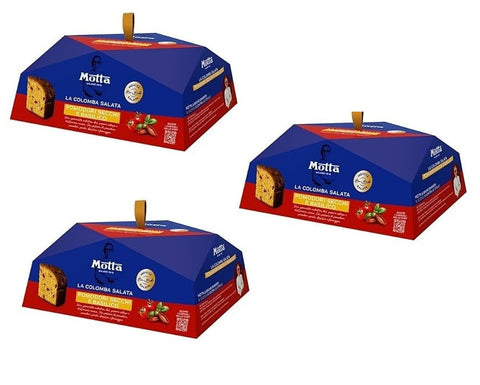3x Motta La Colomba Salata con pomodori secchi e basilico, Colombe de Pâques salée aux tomates séchées et au basilic, selon Bruno Barbieri, 450 g