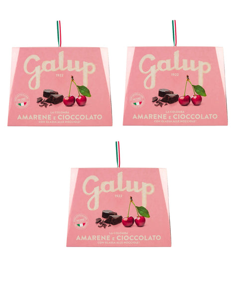 3x GALUP La Colomba Amarene e cioccolato Colomba de Pâques aux cerises noires et au chocolat 750 g