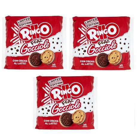 3x Ringo Feat. Gocciole Limited Edition Snack 6 portions 165g
