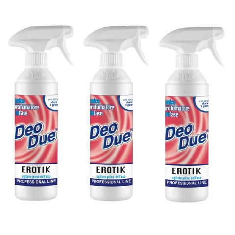3x Deo Due – Profumatore Bifase Erotik Désodorisant d'air et textile 500 ml