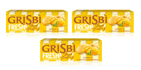 3x Vicenzi Grisbì Mango e Cioccolato bianco Biscuits fourrés à la crème de mangue et de chocolat blanc 112 g