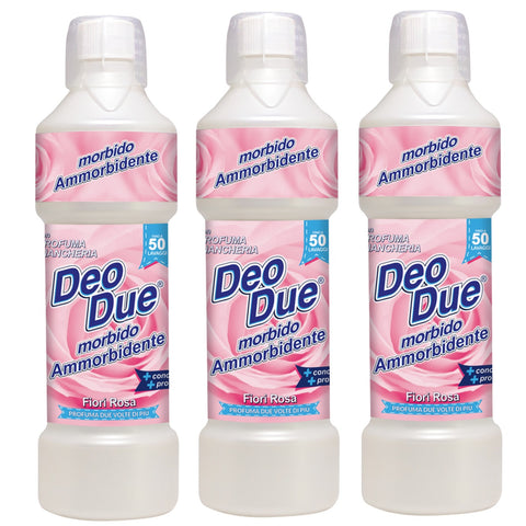 3x Deo Due – Ammorbidente Fiori Rosa, Adoucissant textile 1 litre