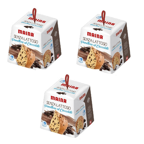 3x Maina Panettone Senza Lattosio al cioccolato Panettone au chocolat sans lactose 750 g, authentique produit italien
