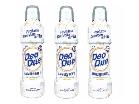 3x Deo Due – Ammorbidente essenza di Bianco Latte, Adoucissant textile 1L