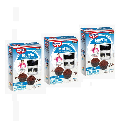 3x Cameo Preparato per Muffin per friggitrice ad aria con gocce di cioccolato Préparation pour muffins aux pépites de chocolat pour friteuse à air chaud 155 g