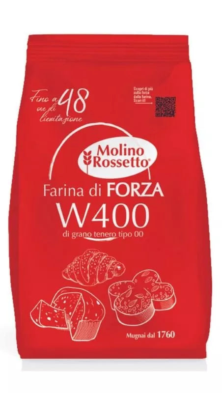 9x Molino Rossetto Farina di Forza W400 di grano tenero tipo 00  1 kg de farine de blé tendre de type 00