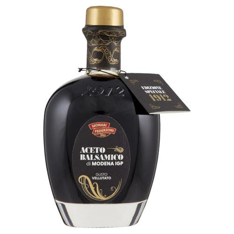 3x Monari Federzoni Aceto Balsamico di Modena IGP Gusto Vellutato Vinaigre balsamique de Modène IGP, saveur veloutée, 250 ml