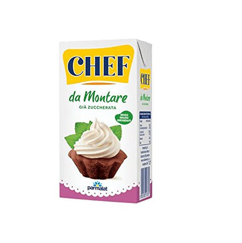 Chef Panna Da Montare Crème Crème Douce Sans Gluten Pour Dessert 500 Ml