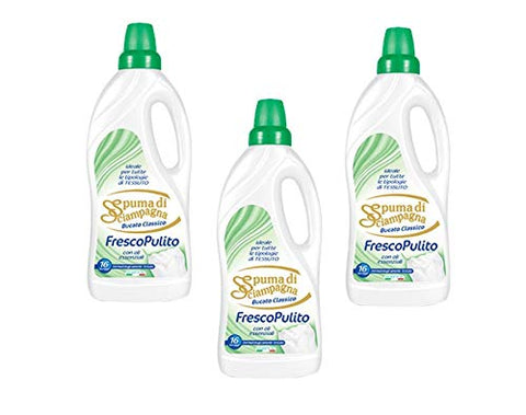 3 X Spuma Di Sciam Pagna Lessive Liquide Fresco Pulito 1 Lt 16 Lavages Linge