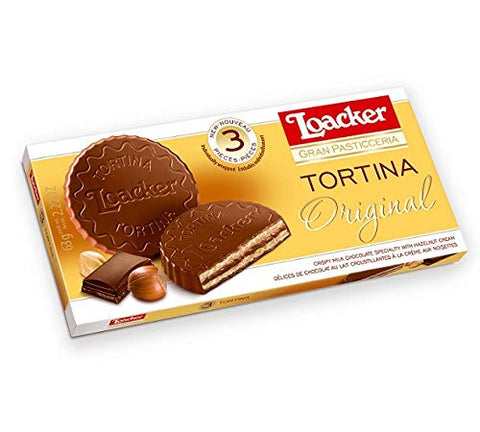 Loacker Tortina Original 3pz Gâteau Au Chocolat Farci À La Crème Noisette 63 G