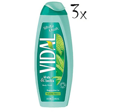 Vidal Lot De 3 Flacons De Bain Moussant Blanc 500 Ml