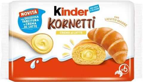 12x Kinder Kornetti Crema al Latte, Croissant fourré à la crème au lait, 270 g + Italian Gourmet polpa 400g