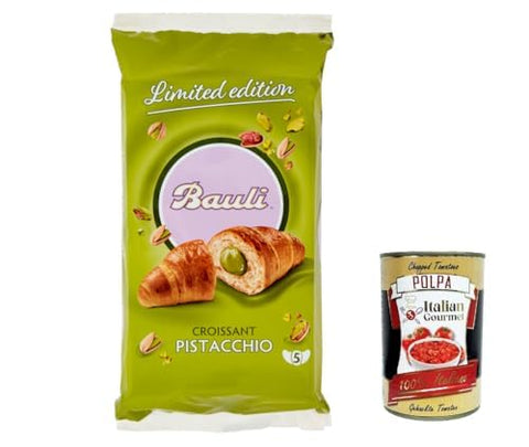 Bauli Croissant Farcito Al Pistacchio, Croissant Bauli Gâteau Garni De Pistache 250 G + Italian Gourmet Polpa 400 Gta