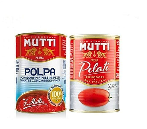 Mutti Pomodori Lot De 2 Boîtes De 48 Cans De 400 G De Tomates Pelées Et De Pulpe