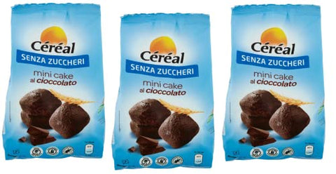 Lot De 3 Mini Cake Al Cioccolato - Sans Sucre - 196 G