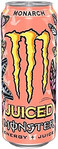 48x Monster Energy Monarch Boisson énergisante caféinée au goût fruité de pêche et de nectarine, en canettes individuelles pratiques de 500 ml