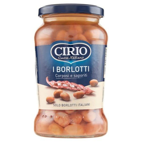 Cirio I Borlotti, Corposi e Saporiti, Haricots Borlotti, corsés et savoureux, 100% italiens, 12 bocaux en verre de 370 g