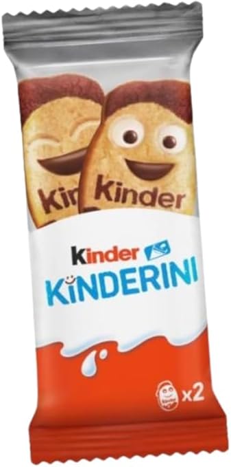 Kinder Kinderini Sachet de biscuits fourrés au cacao et à la crème au lait, 24 biscuits moelleux de 25 g emballés individuellement, mini-biscuits fourrés pour enfants et adultes