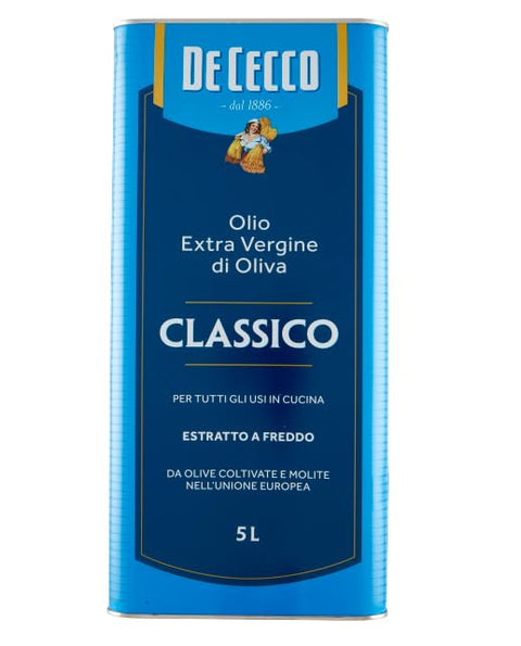 De Cecco Classico Olio Extra Vergine Di Oliva Huile D'olive Vierge Extra Idéale Pour Toutes Les Applications En Cuisine Boîte De 5 L