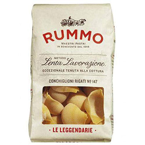 Rummo - Ligne Légendaire - Conchiglioni Rigati N.147 Bronze Dessiné - 12 Paquets De 500 G