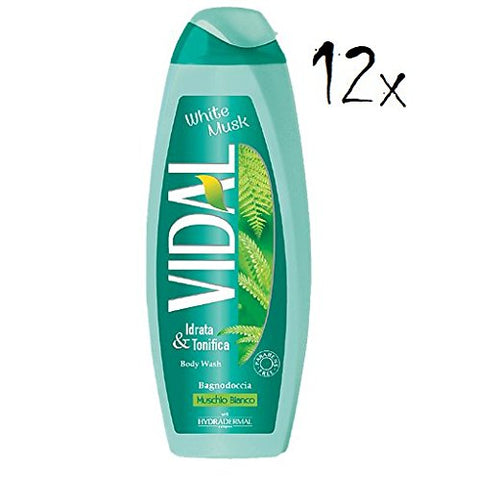 Vidal Lot De 12 Bains Moussants Blancs Musc 500 Ml