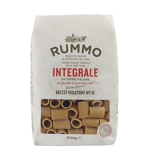 Rummo Pasta Integral Mezzi Rigatoni N°51 Lot De 16 Pâtes À Grains Entiers 500 G