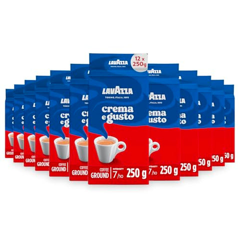 Lavazza Crema E Gusto, Café Moulu, Convient Pour Cafetière Moka, Lot De 12, 12 X 250g