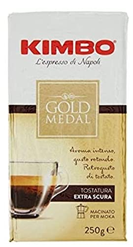 Kimbo Lot De 4 Boîtes À Expresso Doré Medal Aroma 250 G