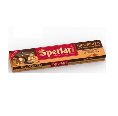 3x Sperlari Torrone Tenero al cioccolato fondente con scorze d'arancia Nougat moelleux au chocolat noir et écorces d'orange 200g