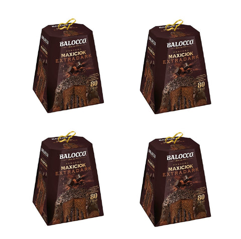 4x Balocco Maxicioc Pandoro Extra Dark –Gâteau de Noël italien au chocolat extra noir – 800 g – Tradition premium d'Italie