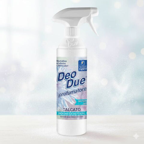 3x Deo Due – Profumatore Bifase Talcato Désodorisant d'air et textile 500 ml