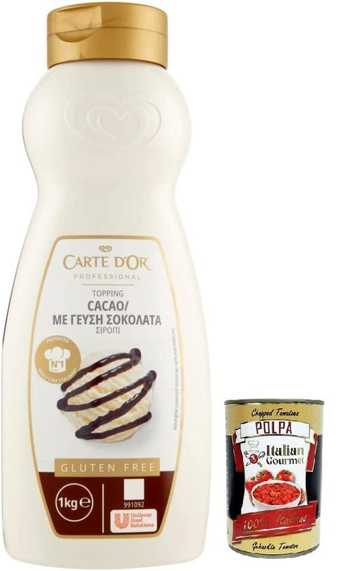 Carte D'or Topping Cioccolato Sauce Sucrée Au Goût Chocolat Pour La Décoration De Gâteaux Et De Crème Glacée 1 Kg + 400 G Gourmet Italian Gourmet Polpa Di Pomodoro