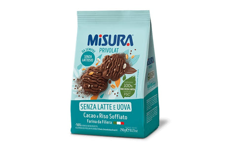 Misura Privolat Cacao E Riso Soffiato Biscuits Au Riz Bouffé Et Cacao Sans Lait Et Œufs 290g Biscuits