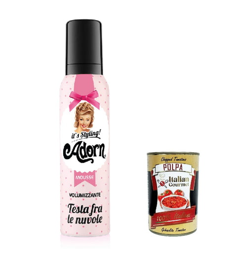 Adorn Testa Fra Le Nuvole, Volumizzante, Mousse Volumisante Vintage 150 Ml, Mousse Capillaire + Polpa Italien Gourmet 400 G