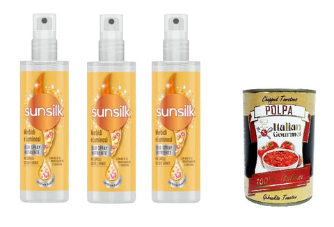 Sunsilk Olio Lot De 3 Sprays D'huile Morbidi E Luminosi Soft And Bright 150 Ml + Polpa Italien Gourmet 400 G