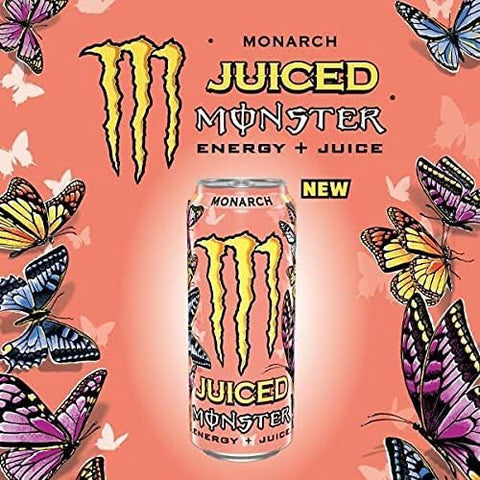 48x Monster Energy Monarch Boisson énergisante caféinée au goût fruité de pêche et de nectarine, en canettes individuelles pratiques de 500 ml